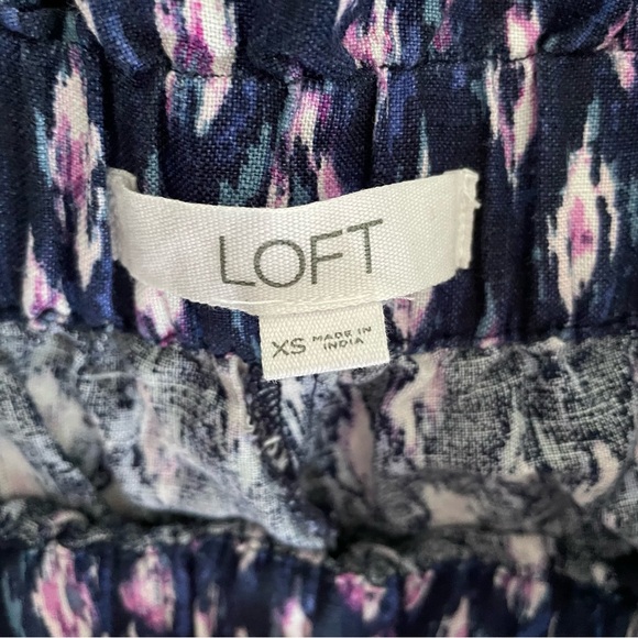 LOFT Fluid Pull On Linen Blend Taper Pants in Animal Print - size XS - Picture 7 of 8
